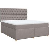 vidaXL Krevet s oprugama i madracem smeđesivi 200x200 cm od tkanine | shoptok.hr