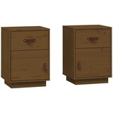  Noćni ormarići 2 kom boja meda 40x34x55 cm od masivne borovine | Eponuda.ba