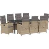  Vrtni set za objed 9 kom. Bež poliratan | shoptok.hr