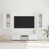  Set TV komoda FLORIN 3 pcs Visoki sjaj bijela Konstruirano drvo | shoptok.hr