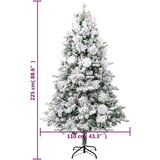 vidaXL Novoletna jelka s snegom, LED lučkami in storži 225 cm PVC PE | Shoptok.si
