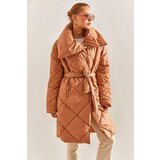 Bianco Lucci Women's Metal Buttoned Diamond Patterned Oversize Puffer Coat | Shoptok.si