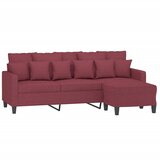  Trosjed s tabureom crvena boja vina 180 cm od tkanine | shoptok.hr