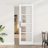 vidaXL Drsna vrata z opremo Bela 73.5x211 cm Trda borovina, Notranja vrata z steklom 'ORKDAL'Bela 73.5x211x4 cm Cene