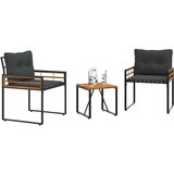  Set vanjskog namještaja s jastukom 3 pcs Siva | shoptok.hr