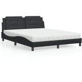 The Living Store Postelja z vzmetnico črna 160x200 cm umetno usnje - Postelja, (21608289) | Shoptok.si
