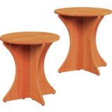  Klubska miza 2 pcs Voščeno rjava 46 x 46 x 47 cm Trdna borovina, (5000073362) | Shoptok.si