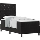 vidaXL Box Spring postelja z vzmetnico Črna 80x200 cm Žamet | Shoptok.si