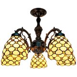 Brilagi Tiffany vitražni plafonski luster IVORY SMOOTH 5xE27/60W/230V pr.60 cm u