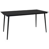 vidaXL vrtna jedilna miza črna 190x90x74 cm jeklo in steklo | Shoptok.si