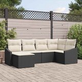  Vrtni set za objed s jastukom s pohranom 6 pcs Crna i Krema | shoptok.hr
