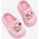 Boto Girls Children's Foam Slippers With Bow And Decorations Pink Selvana | Shoptok.si