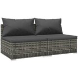 Maison Chic Seti vrtnega pohištva - Vrtna garnitura - Vrtni pohištvo set 2-delna z blazinami poli ratan siva, (21809603) | Shoptok.si