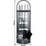 Kondela Pribor za kamin, železo/nerjaveče jeklo, črna/srebrna, NIBOL | Shoptok.si