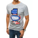 DStreet T-shirt męski z nadrukiem szary Cene