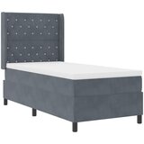 vidaXL Postelja s pomičnim dnom in vzmetnico Temno siva 90x200 cm Žamet | Shoptok.si