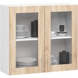 AKORD LIMA Kabinetna vitrina W80 H720 BELO/SONOMA HRAST, (21713621) Cene