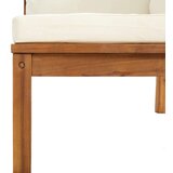 vidaXL Modularna kutna sofa s krem bijelim jastucima bagremovo drvo | shoptok.hr