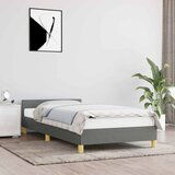 Maison Chic Posteljni okvir - Enojna postelja - Postelja za odrasle brez vzmetnice temno siv 100x200 cm blago-J7818, (21765499) | Shoptok.si