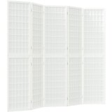 Maison Chic Zložljiv 5-delni Paravan - Sobne pregrade japonski stil 200x170 cm bele barve, (22111467) | Shoptok.si