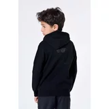 Karl Lagerfeld Otroški pulover črna barva, s kapuco