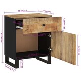  Noćni ormarić 50x33x60 masivno drvo bagrema i konstruirano drvo | shoptok.hr