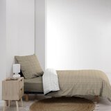 Douceur d intérieur Bela/bež enojna bombažna posteljnina 140x200 cm Cadria – | Shoptok.si