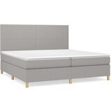  Box spring postelja z vzmetnico svetlo siva 200x200 cm blago, (20761124) | Shoptok.si