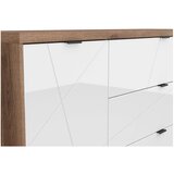 XORA komoda, barve hrasta, bela, visoki sijaj | Shoptok.si
