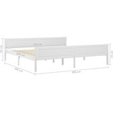  Okvir za krevet od masivne borovine bijeli 200 x 200 cm | Shoptok.si