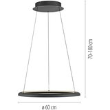 SCHÖNER WOHNEN 15570-18-LED luster na lanku QUILLO LED/36W/230V, prečnik 60 cm, sa prigušivačem, crni | Eponuda.com