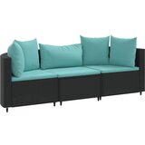 Maison Chic Seti vrtnega pohištva - Vrtna garnitura - Vrtni pohištvo set 3-delna z blazinami črn poli ratan, (21810606) | Shoptok.si