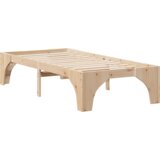 vidaXL Posteljni okvir Rjava 100 x 200 cm Trdna borovina | Shoptok.si