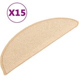  Prostirke za stepenice 15 kom 56x17x3 cm krem poluokrugle | shoptok.hr