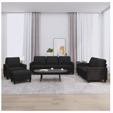 vidaXL 4-dijelni set sofa s jastucima crni od umjetne kože Cijene