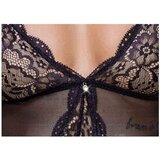 Cottelli čipkasti otvoreni teddy s podvezicom (crni) - XL | shoptok.hr