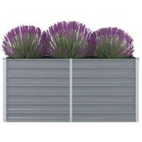 vidaXL Vrtna Visoka Posuda za Biljke 160x80x77 cm Pocinčani čelik Siva boja | shoptok.hr