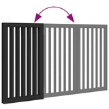 vidaXL Vrata za pse s 3 panela sklopiva crna 150 cm od drva topole | shoptok.hr