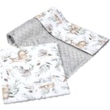 Medi Partners Quilt 75x100 + pillow 35x30 cotton + minky – Deer in leaves + gray Minky | Eponuda.ba