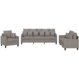  3-dijelni set sofa s jastucima smeđesivi od tkanine | shoptok.hr