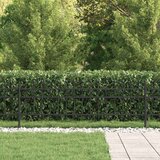  Obročasta ograja Črna 200 x 130 cm Prašno lakirano jeklo, (5000157987) | Shoptok.si