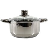 Gusto Casa Steel kozica s steklenim pokrovom 16xh7,5cm / 2 ročaja / indukcija / inox, steklo, (20454463) Cene