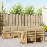  Set vanjskih sofa 8 pcs Bijela i bež 310 x 132,5 x 73 cm | shoptok.hr