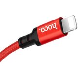 Hoco podatkovni kabel X14 Lightning na USB 1m 3A rdeč pleten | Shoptok.si