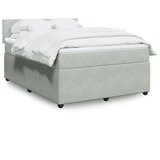 vidaXL Box spring postelja z vzmetnico svetlo siva 160x200 cm žamet Cene