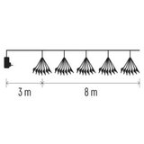  LED svetlobna veriga – svetleče cvetlice, nano, 8 m, notranja, hladna bela, časovnik | Shoptok.si