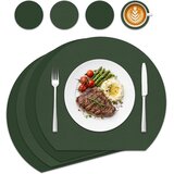 WAKOSAN 4x Namizni pogrinjek iz umetnega usnja zelen | Shoptok.si