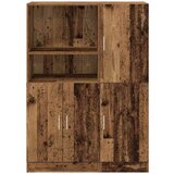 vidaXL Komplet kuhinjskih omaric 2-delni starinski les inženirski les | Shoptok.si