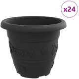  Okrugla saksija za cveće 24 pcs Crna Ø 26 x 21.5 cm Plastika | Eponuda.ba