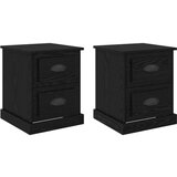  Nočna omarica s predalom 2 pcs Črni hrast 39 x 39 x 47.5 cm | Shoptok.si